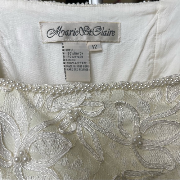 SOLD ✅ Gorgeous MARIE ST. CLAIRE IVORY DRESS EMBROIDERY Wedding/Cocktail Gown. - Picture 3 of 6